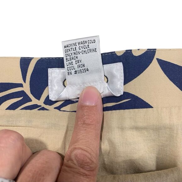 Talbots Womens Tan and Blue Tropical Floral Sequins Skirt 6 Classic Preppy Beach - Picture 4 of 6